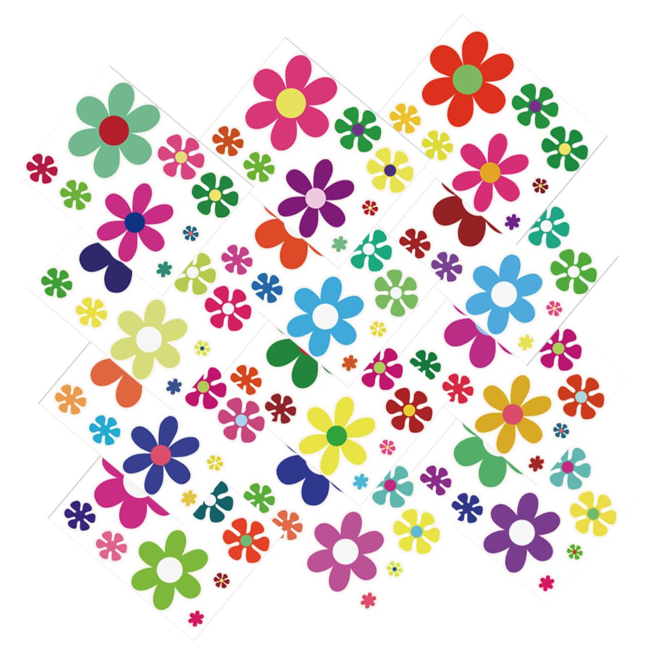 Autocollants muraux fleurs vintage en PVC de qualité supérieure