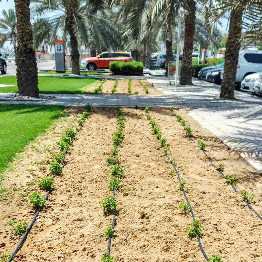 Tubo per irrigazione a goccia da giardino, Tubo gocciolante agricolo in polietilene da 16 mm 10-200 m for l'irrigazione del giardino(Spacing 15cm,100m)