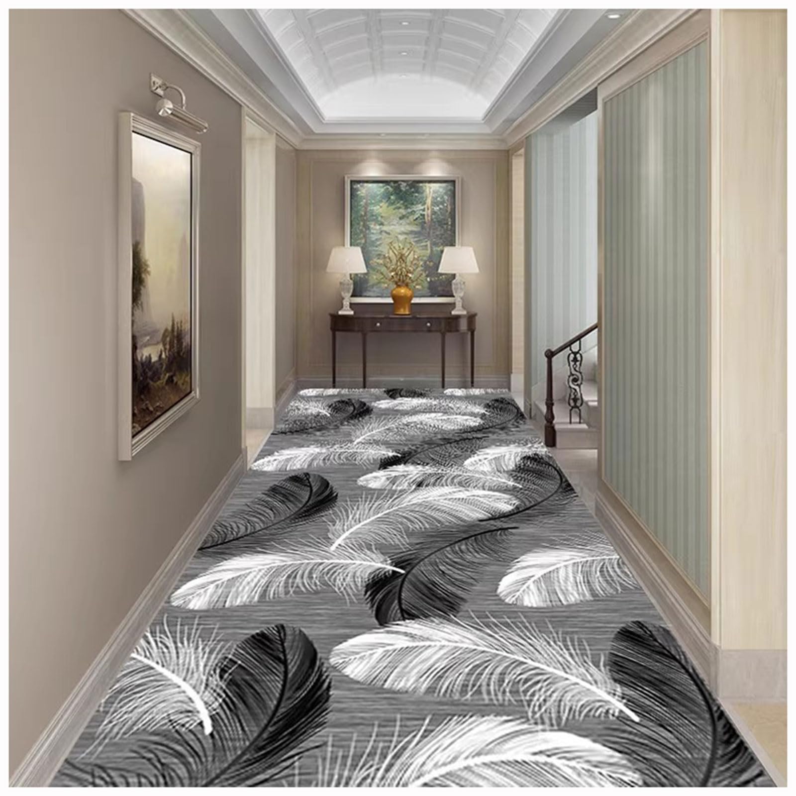 ZTGL Dywaniki na korytarz antypoślizgowe, Długie dywaniki do korytarza, Dywaniki do kuchni, przedpokoju, pralni, chodniki dywanowe do korytarza,R,80x300cm
