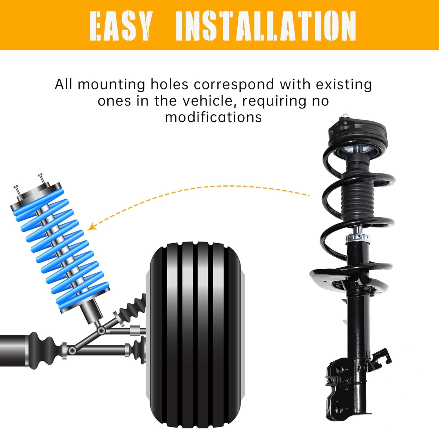 Front Struts Assembly w/Coil Spring Replacement for 2008 2009 2010 2011 2012 Nissan Rogue Shock Absorbers 172608 172609 Set of 2