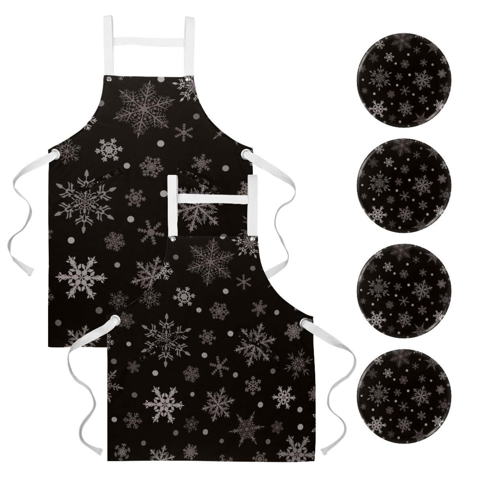 Lot de 2 tabliers de cuisine multicolores avec 4 broches interchangeables - 7