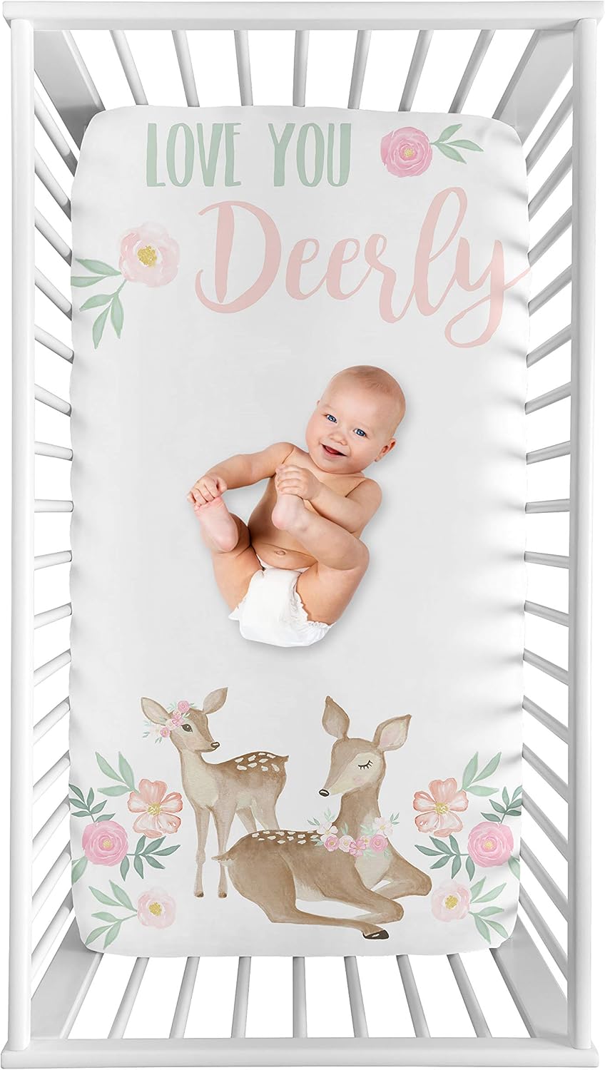 floral deer crib bedding