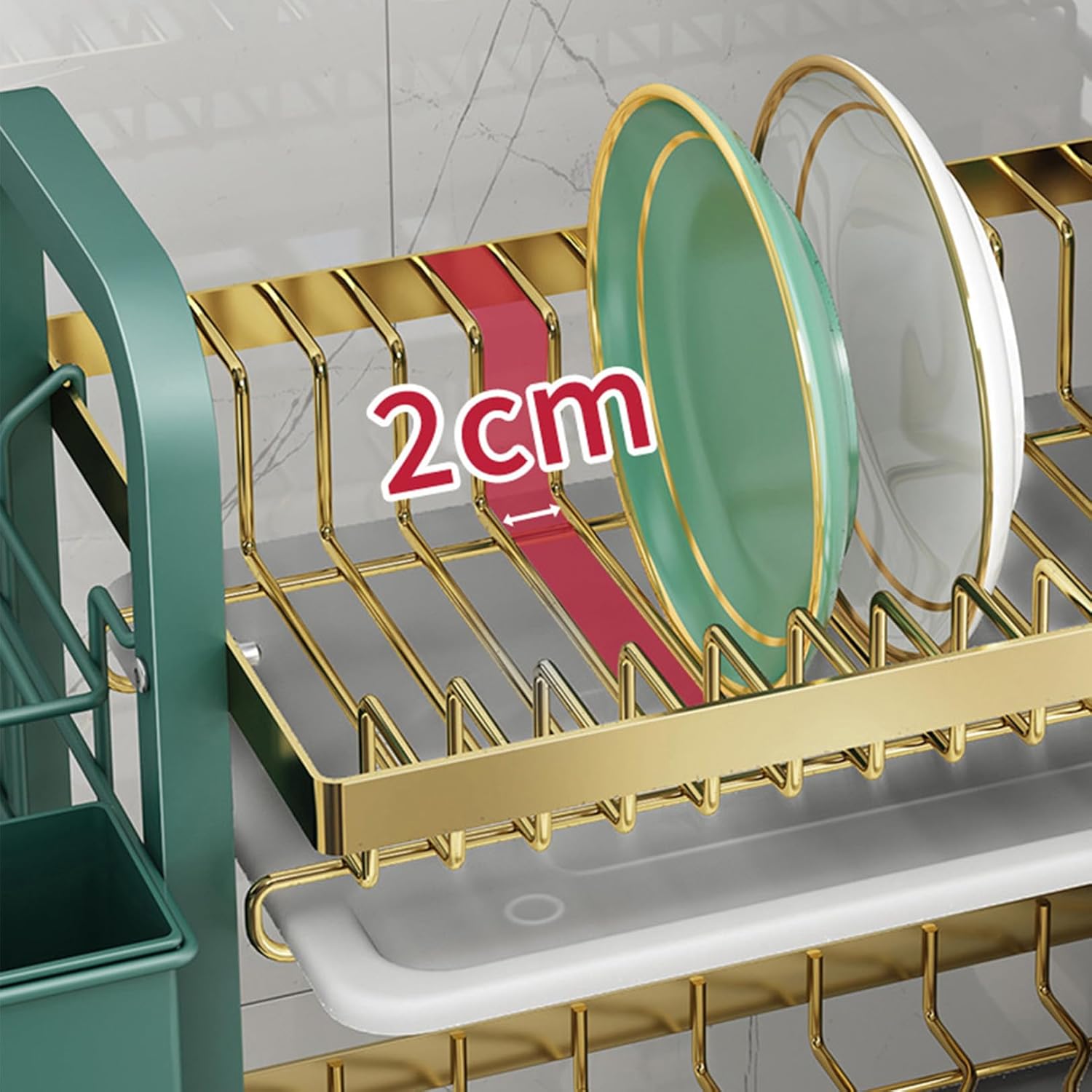 Kitchen Dish Rack 3 Tier Dish Drainer Rack with Drip Tray Stainless Steel Dish Rack with Utensils Holder Dish Drying Rack Kitchen Drainer Kitchen Organizer