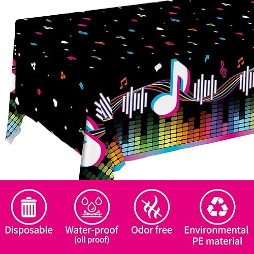 Miniatura 7 de Suministros de fiesta musical, platos de papel desechables, servilletas, vasos, mantel y pancarta para niñas y niños, decoraciones de cumpleaños,