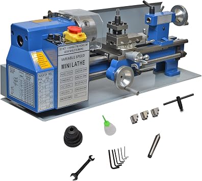 ZAC Bench Top Metal Lathes 7" x 14", Precision Bench Top Mini Metal Lathe 550W Mini Metal Lathe Machine Variable Speed 50-2500 RPM Metal Lathe with 3-jaw Chuck for Metal Turning
