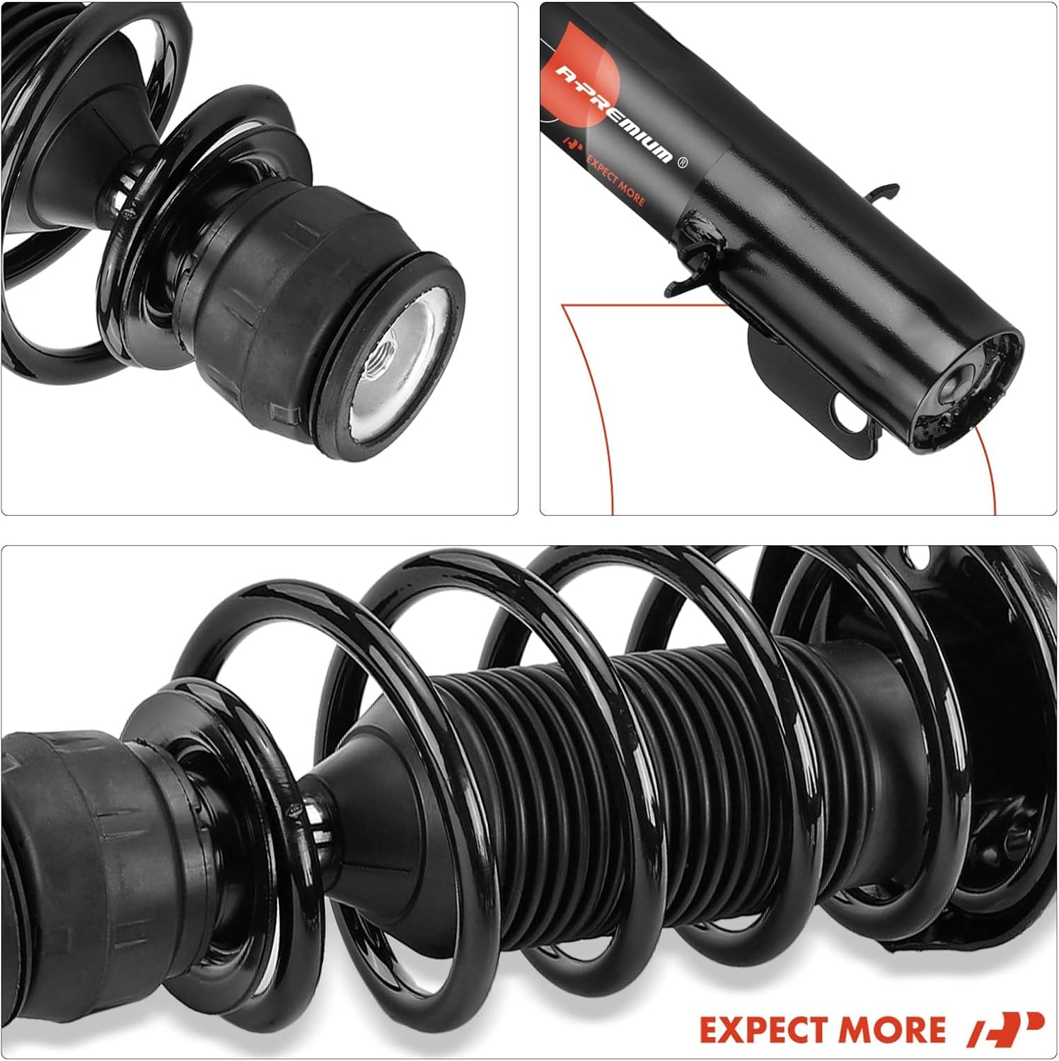 A-Premium Front Strut Assembly Compatible with Volkswagen Beetle 1998-2010, Jetta 1999-2005, Golf 1999-2006, Jetta City 2007-2009, Golf City 2007-2009 - 2x Replacement Suspension Shock Absorber