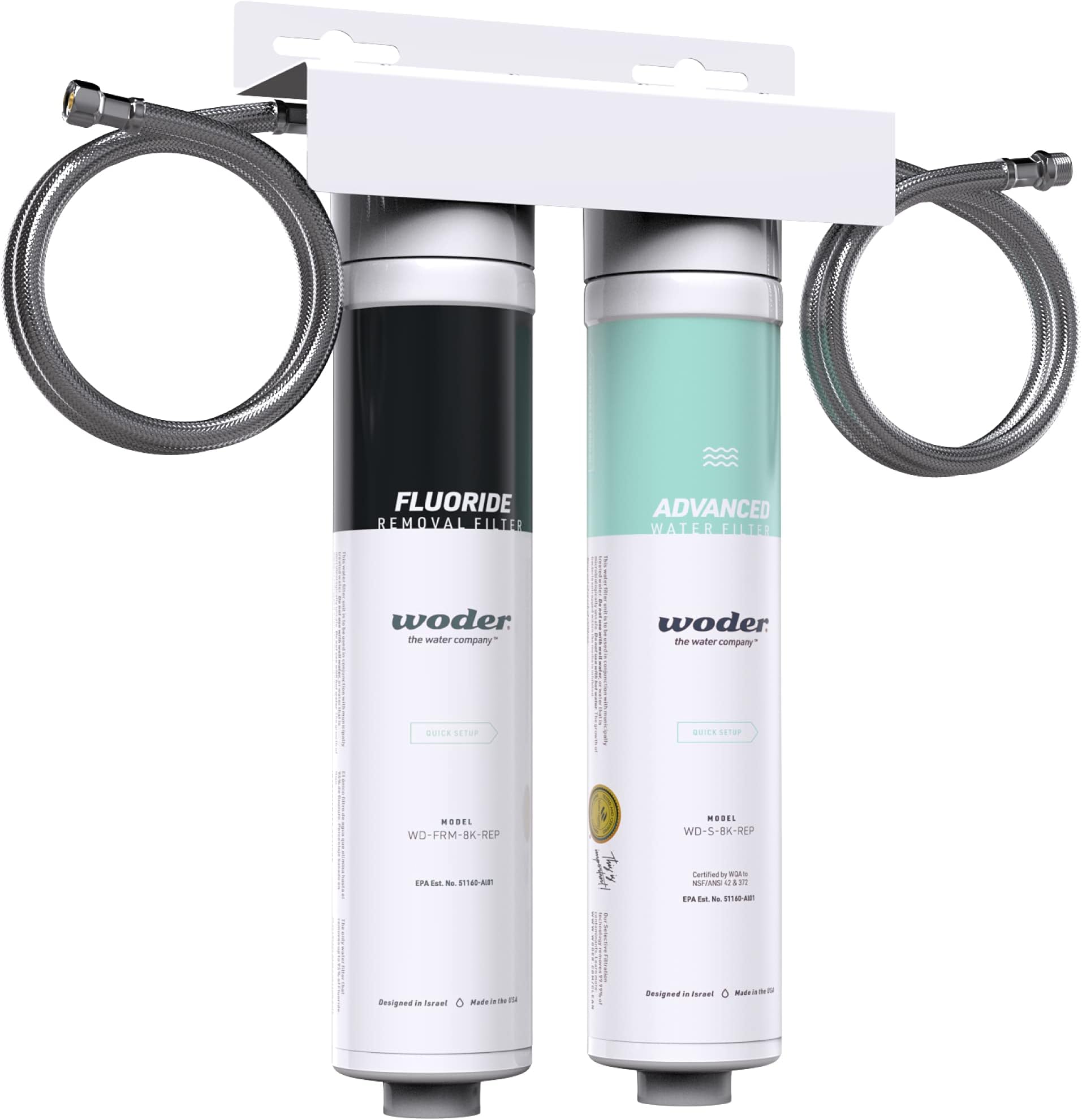 Woder Fluoride Removal Dual Stage Under Sink Direct Connect Water Filtration System. Removes Chlorine, Lead, Heavy Metals, Odors/Contaminants Removal – USA Made (Gen3(2))