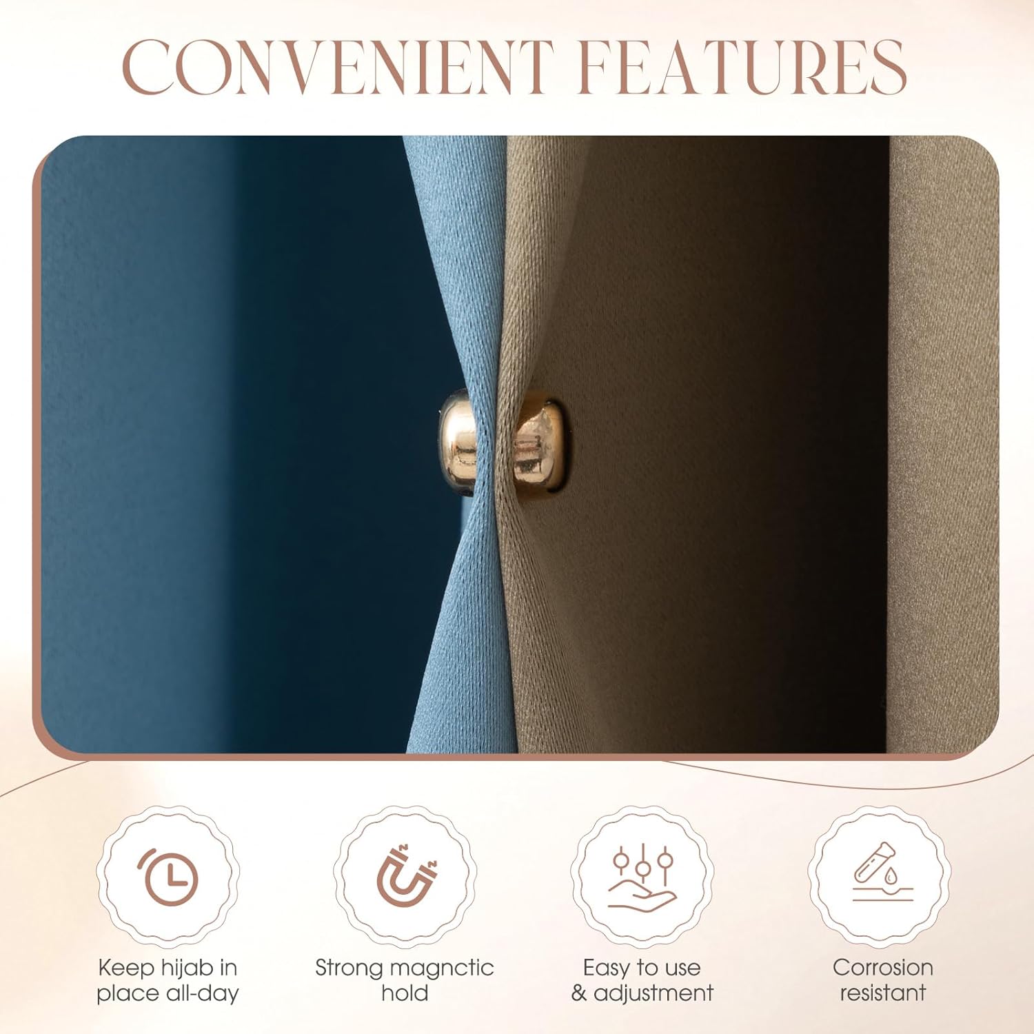 Janinka 30 Pairs Strong Hijab Magnets Pins for Women No-snag Multi-use Hijab Magnetic Buttons Bulk Colorful Pinless Magnetic Clasp for Hijabs Scarf Veil Clothes Dress - Image 3