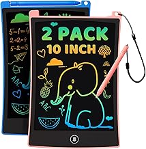 KOKODI 2 Pack 10 Inch LCD Writing Tablet for Kids, Colorful Doodle Board Erasable Drawing Pad, Educational Learning Toys Birthday Gifts for Boys Girls Ages 3 4 5 6 7 8 (Blue & Pink)