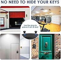 Vista 7 de Caja de bloqueo de llave, caja de bloqueo de combinación de 4 dígitos para montaje en pared, impermeable para exteriores, caja de contraseña segura