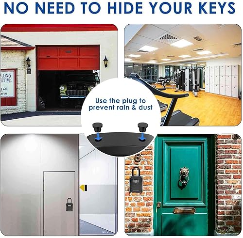 Miniatura 7 de Caja de bloqueo de llave, caja de bloqueo de combinación de 4 dígitos para montaje en pared, impermeable para exteriores, caja de contraseña segura