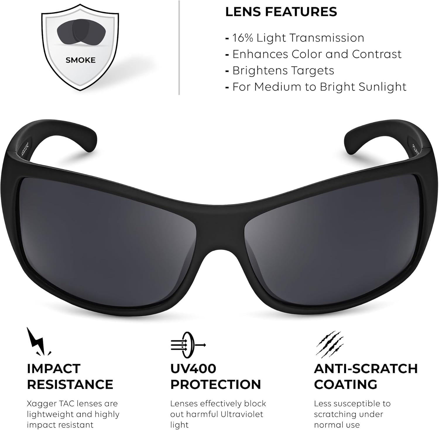 Xagger Wrap Around Oversized Sport Polarized Sunglasses for Men TR90 Frame Driving Fishing Sun Glasses - Image 3