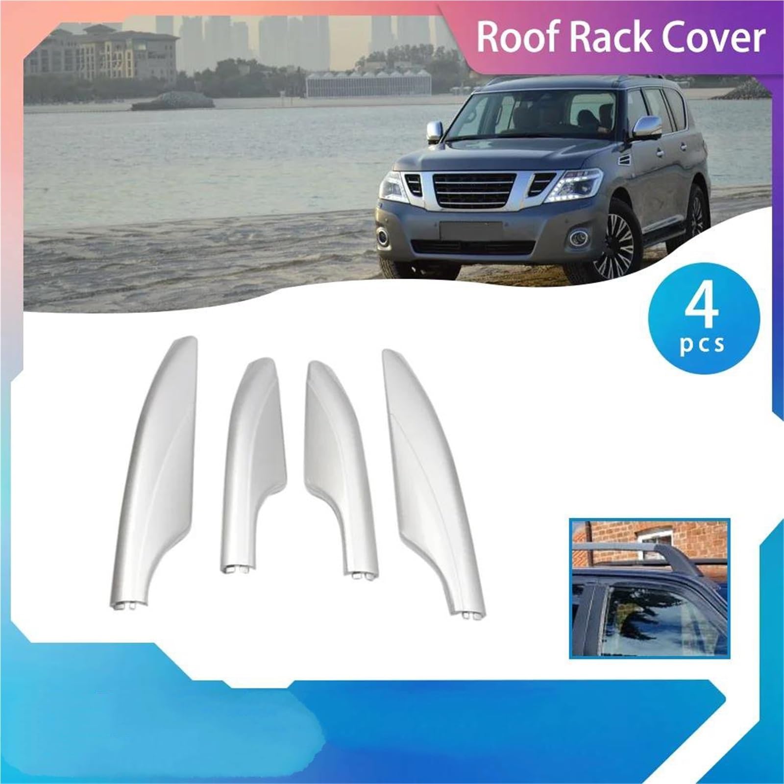 Genérico Techo Baca Coche Cubierta Portaequipajes para Nissan para Patrol Y62 Royale (2011-2018), Embellecedor Cubierta Riel, Accesorios De Cubierta