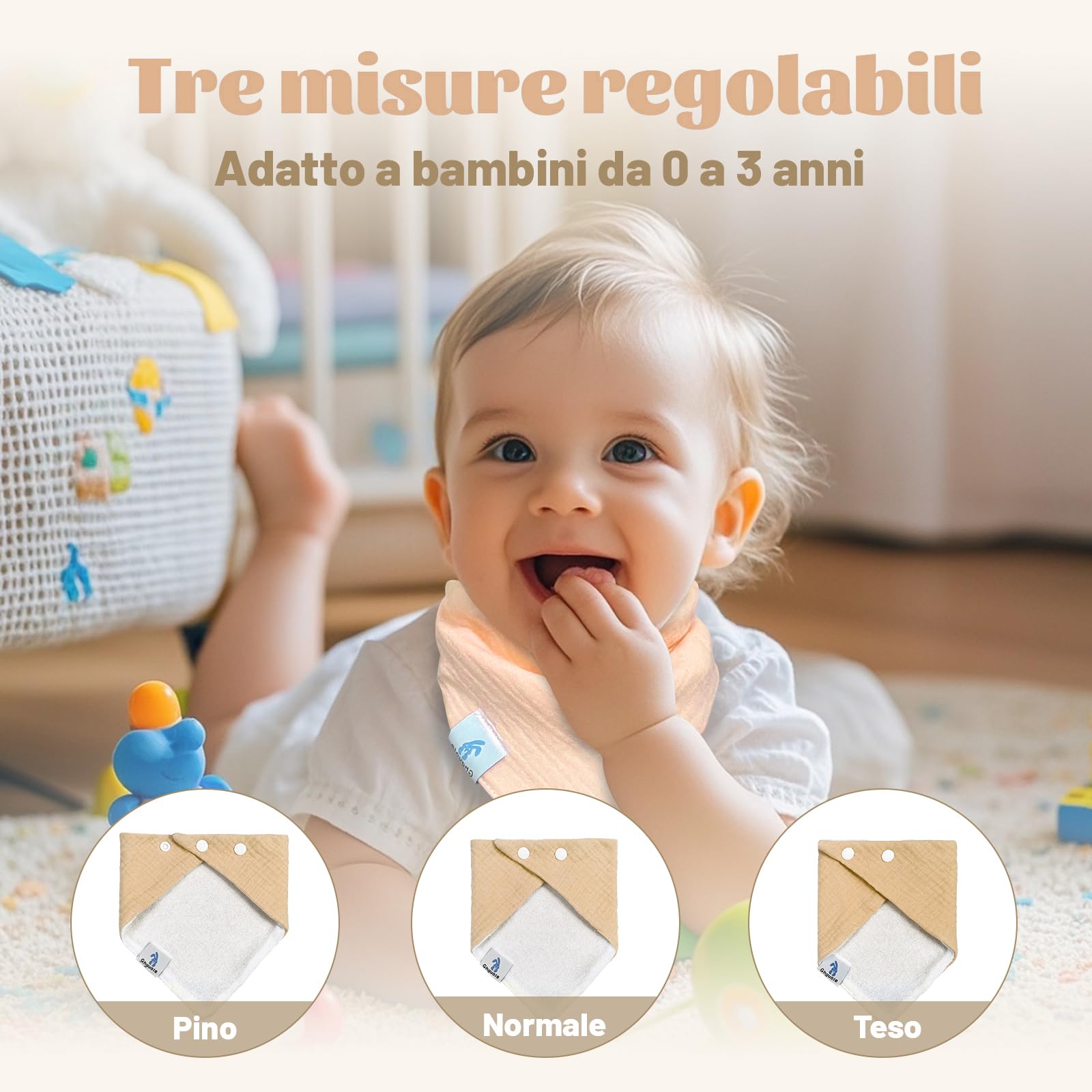 Bavaglini Neonato,12 Pezzi Bavaglini Pappa,Bandana Neonati,Sciarpa Triangol,Mussola Bambino,Cotone Sciarpa Bambino Regolabile per Ragazzo e Ragazza