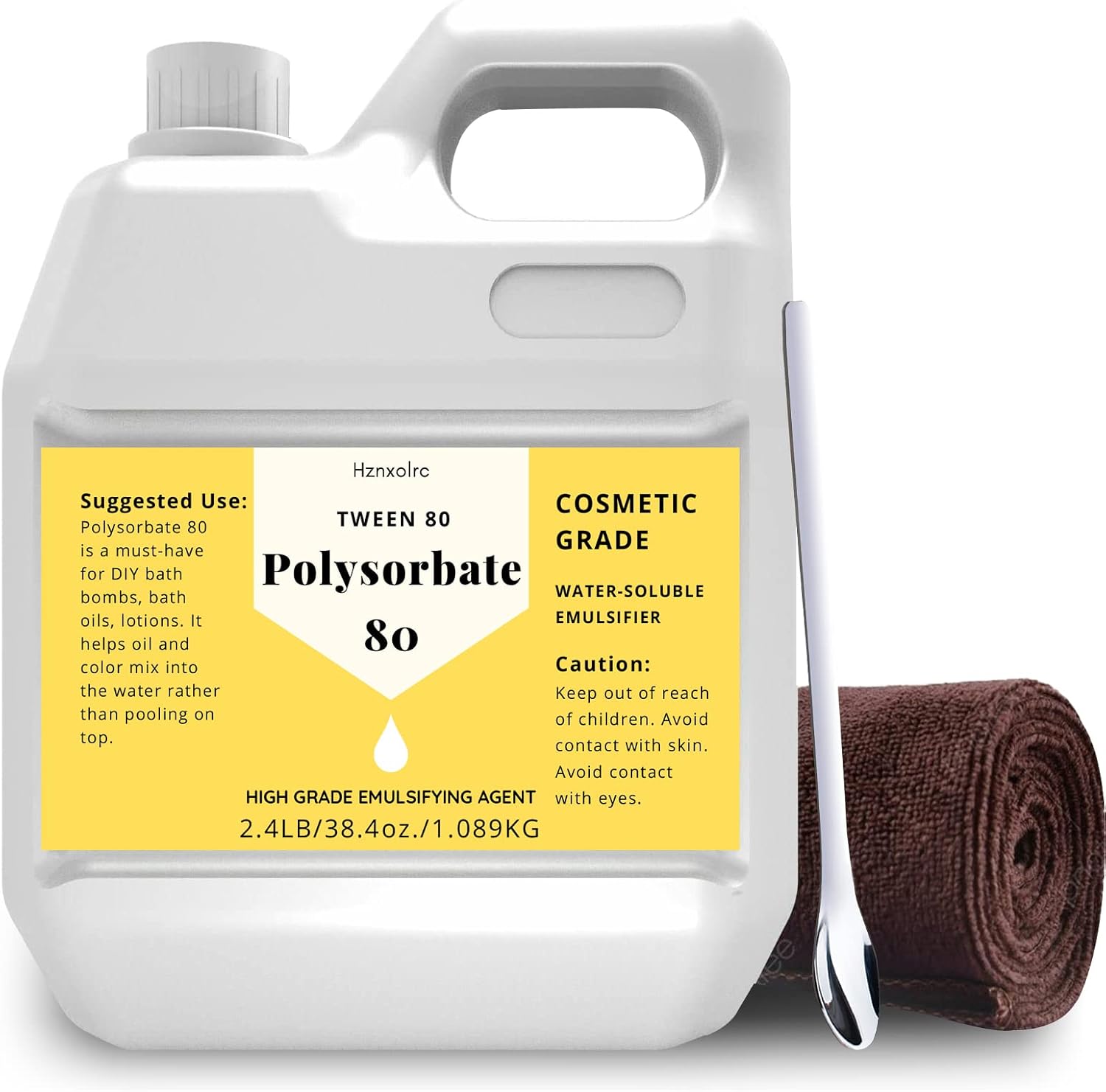 38.4 oz Polysorbate 80 for Bath Bombs, Premium Polysorbate 80 (Sorbitan Oleate) Liquid, 100% Pure, Cosmetics Grade, Gentle on Skin, Suitable for Making Lotions, Shampoos, Body Washes and More