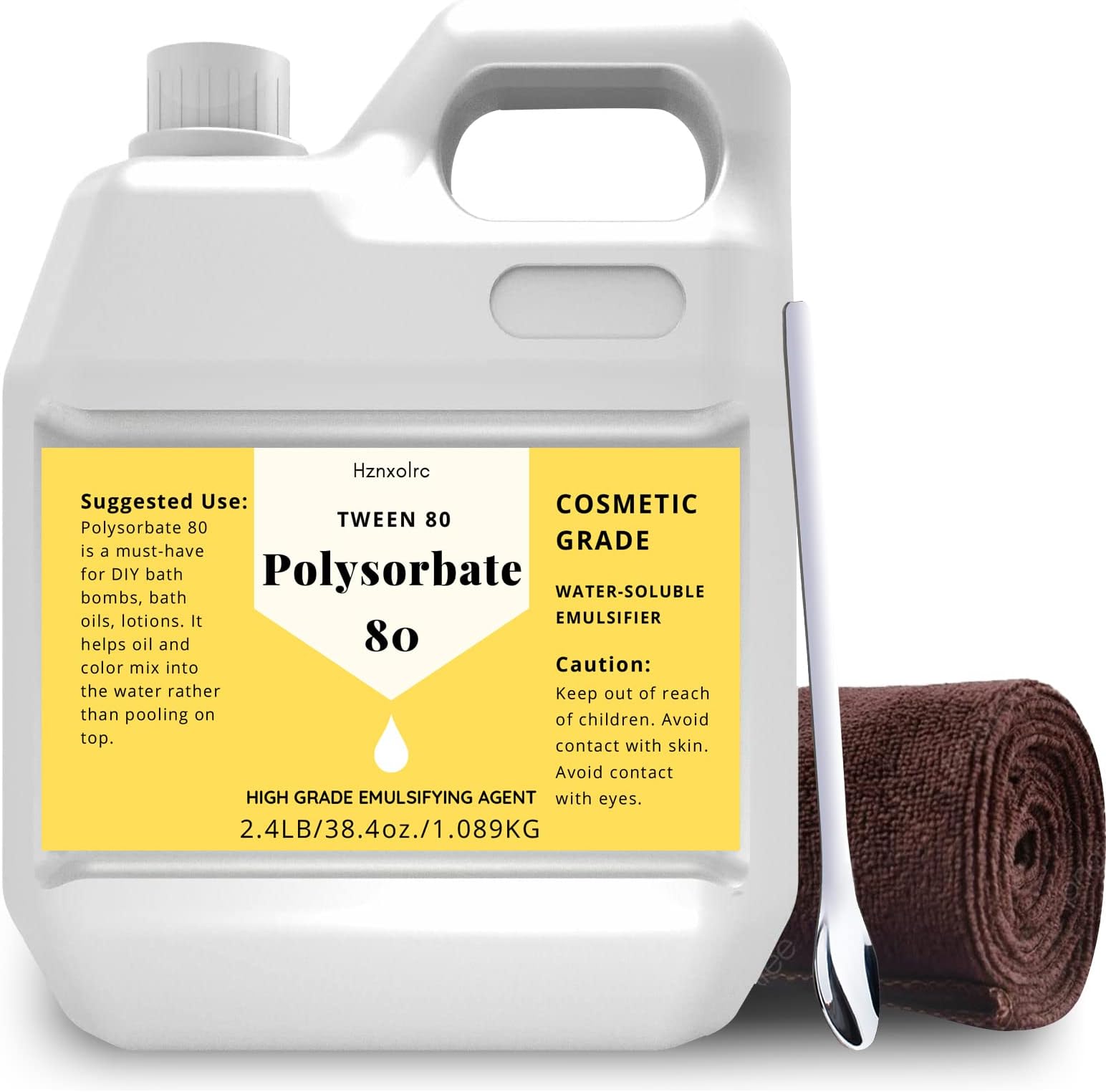 38.4 oz Polysorbate 80 for Bath Bombs, Premium Polysorbate 80 (Sorbitan Oleate) Liquid, 100% Pure, Cosmetics Grade, Gentle on Skin, Suitable for Making Lotions, Shampoos, Body Washes and More