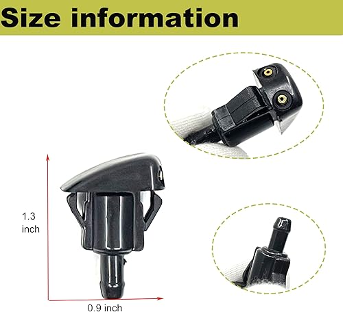 Miniatura 3 de Paquete de 2 boquillas de limpiaparabrisas compatibles con Toyota Corolla, Toyota Camry, Toyota Tacoma, Toyota Echo, Toyota Celica, Toyota MR2