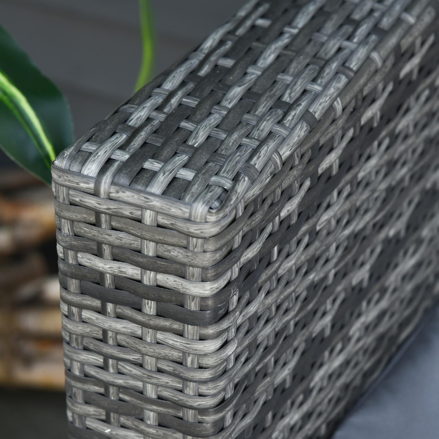 Divano da Giardino Esterno 3 Posti in Rattan PE e Metallo con Cuscini Imbottiti 185x70x80 cm colore Grigio