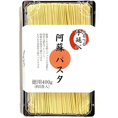 阿蘇手延べパスタ 400ｇ(5食入)極上コシ 熊本県産小麦粉 阿蘇伏流水 使用 熟練職人 手延べ熟成製法