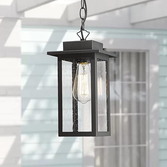 CALDION Modern Outdoor Pendant Lighting, 1Light Exterior Hanging