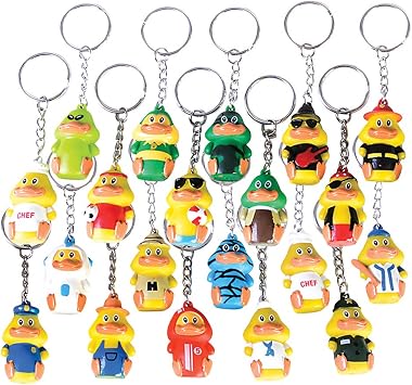Rhode Island Novelty 1.5 Inch Mini Duck Keychains, 20 Pieces per Order