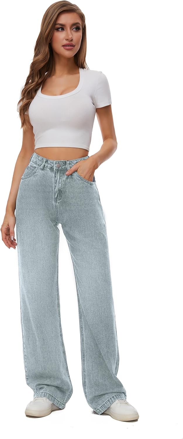 Women Wide Leg Jeans High Waist Boyfriends 2026 Jean for Women Stretch Denim Pants - Image 2