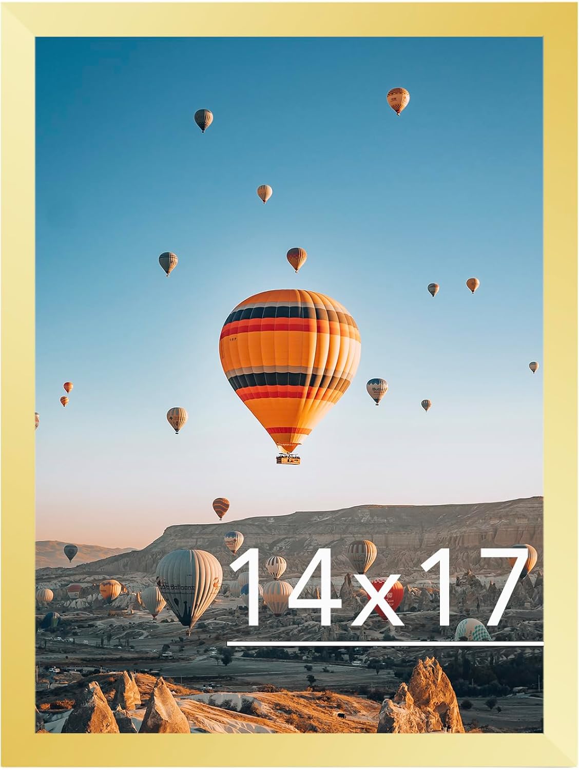 14x17 Picture Frame Gold for Poster Photo Picture, Horizontal and Vertical Formats for Wall Hanging, 14 x 17 Wall Gallery Poster Photo Frame for 14 by 17 Photos Posters, Gold Gold 14x17 inch