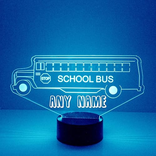 Miniatura 2 de Lámpara de luz nocturna LED personalizada para autobús escolar con control remoto, pantalla de iluminación con nombre o imagen personalizada,