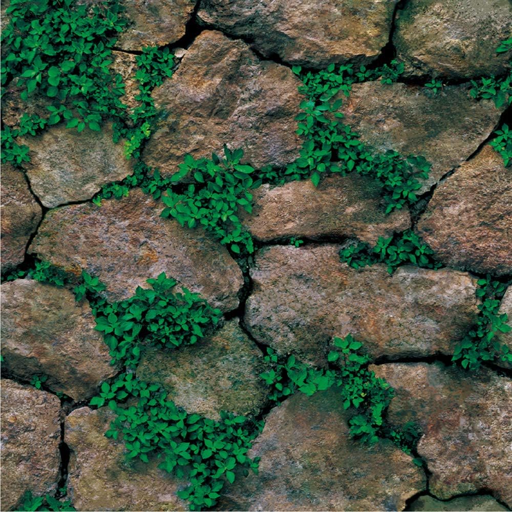 MyFun Faux Stone Grass Wallpaper Peel and Stick PVC Removable Self-Adhesive Kitchen Wall Decor, 32.8 Ft X 17.9 inch