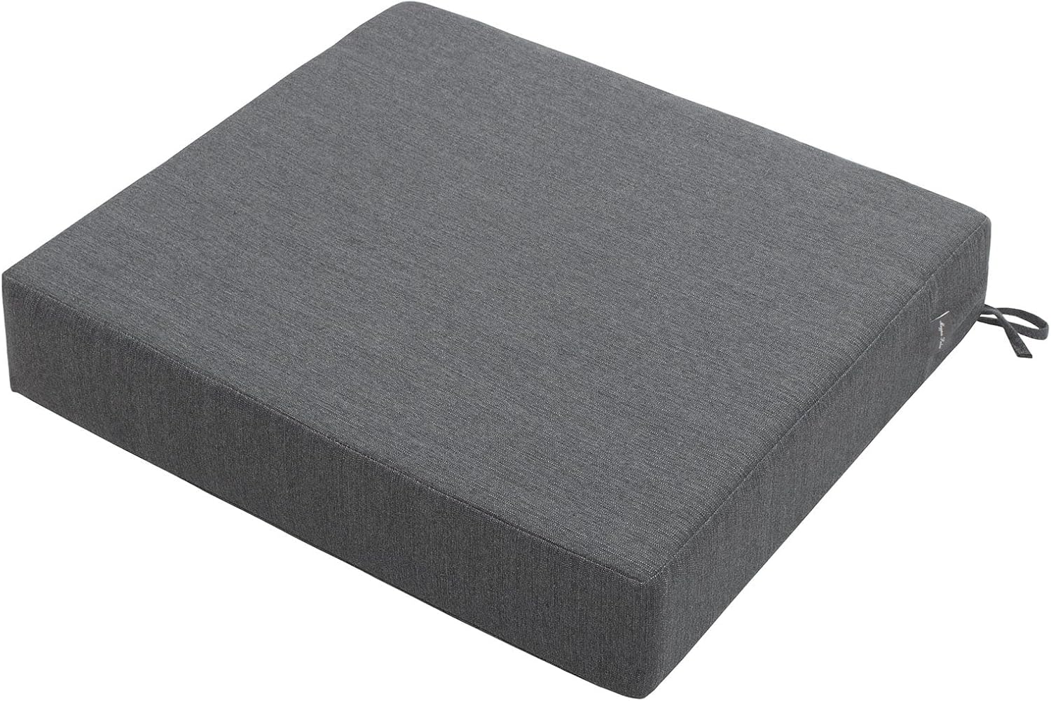 Magpie Fabrics Patio Cushion Covers Set of 2(Replacement Cover only, No Insert!), Waterproof Indoor Ourdoor Deep Seat Chair Cushion Slipcover with Ties(22x20x4 Inch, Dark Gray)