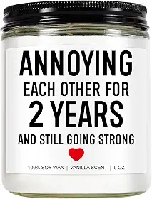 Vela de 2 anos, aniversário de 2 anos, presentes para ele, ela, namorado, namorada, 2º aniversário de algodão, presentes para casal, 2º aniversário de casamento, presentes para esposa, marido,