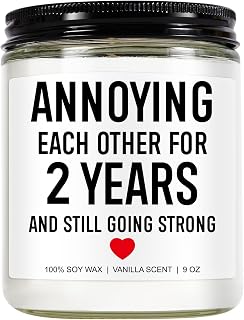 Funny 2 Years Candle, 2 Year Cotton Anniversary, Gifts for Him, Her, Couple, Wife, Husband, 2nd Anniversary, Gifts for Boyfriend, Girlfriend, 2nd Wedding Anniv. Presents for Men, Women
