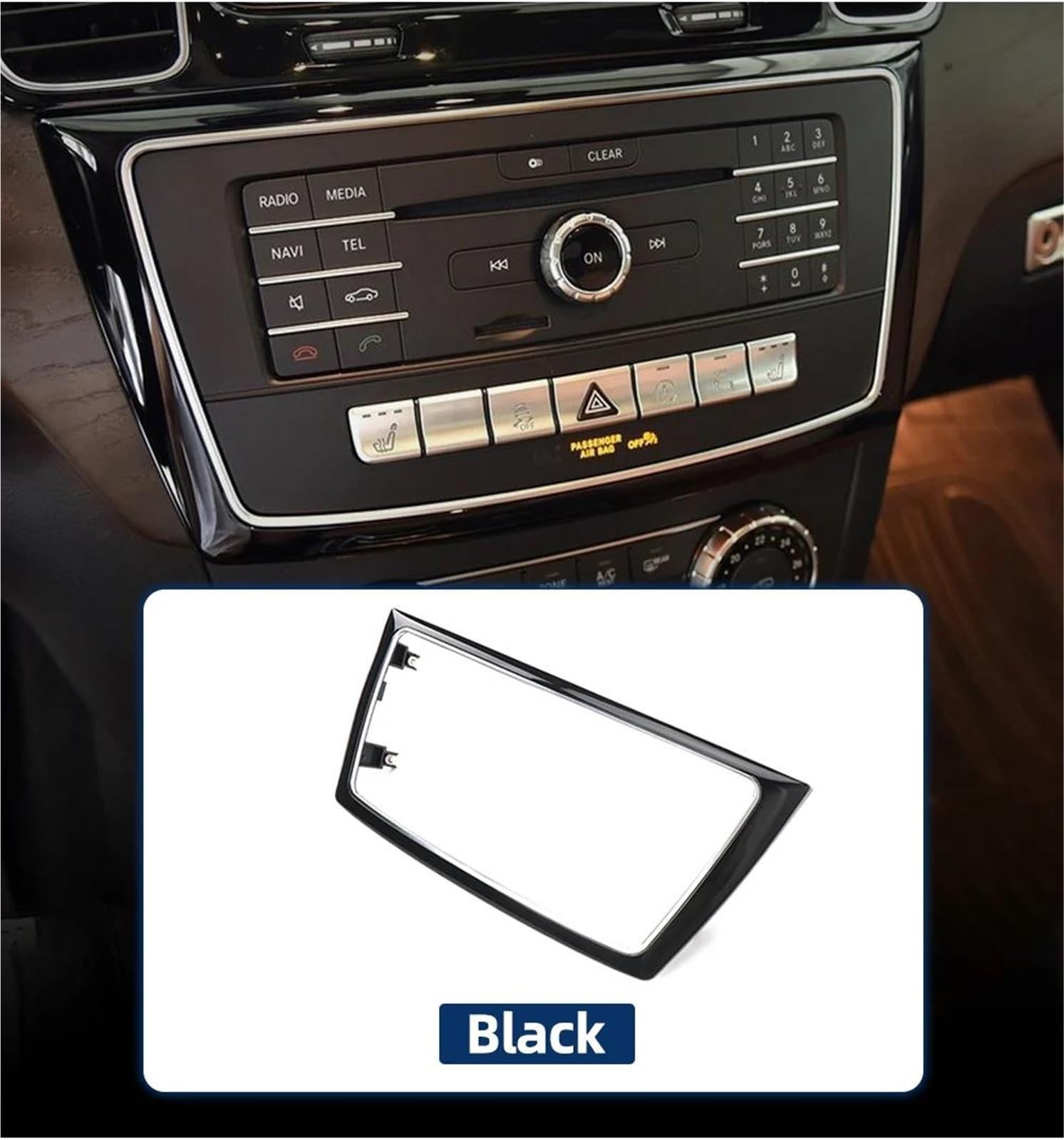 Per Mercedes Per Benz W166 W292 Console Centrale Aria Condizionata Pannello CD Copertura Trim Cornice Decorativa Audio Rifiniture interne per auto | Copertura del pannello CD dell'aria condizionata della console centrale, design autoadesivo, aderisce all'