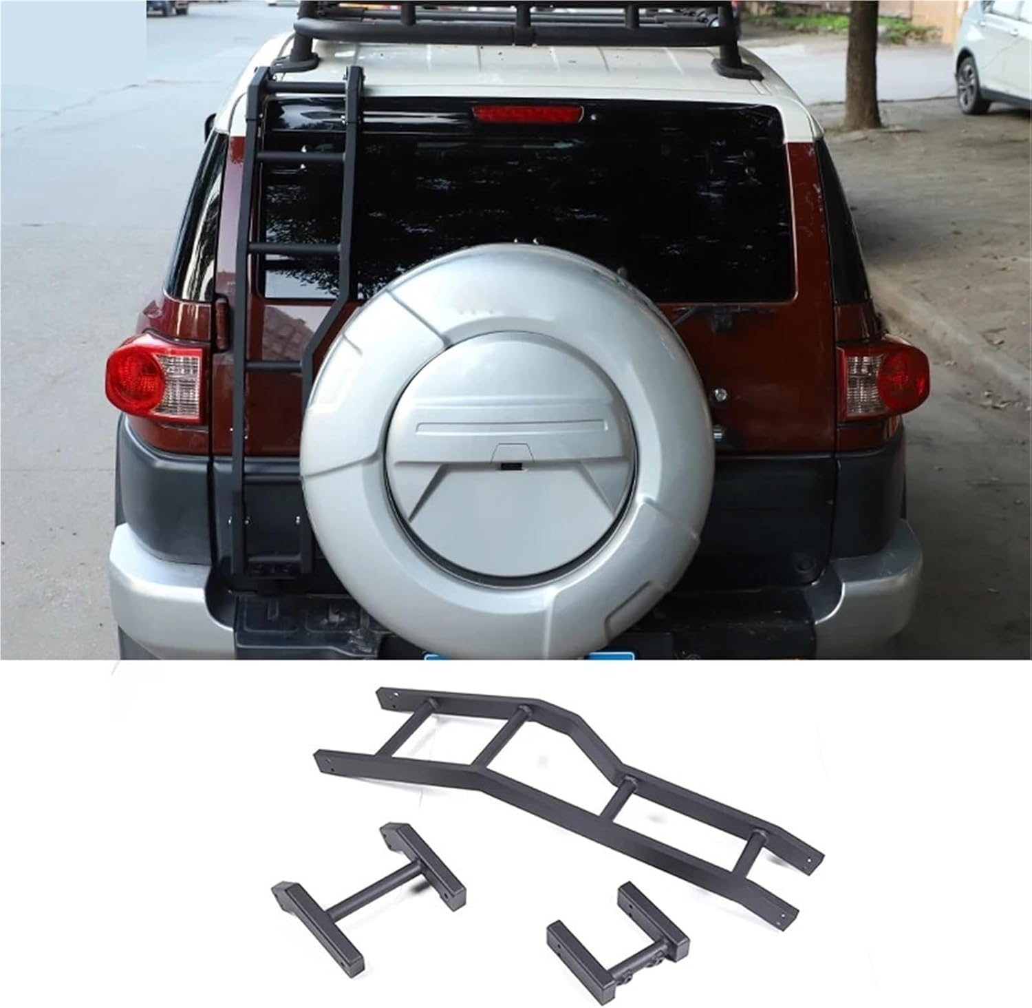 Compatible with Toyota 2007-2021 FJ Cruiser Black Car Styling Car Rear Tail Door Ladder Climbing