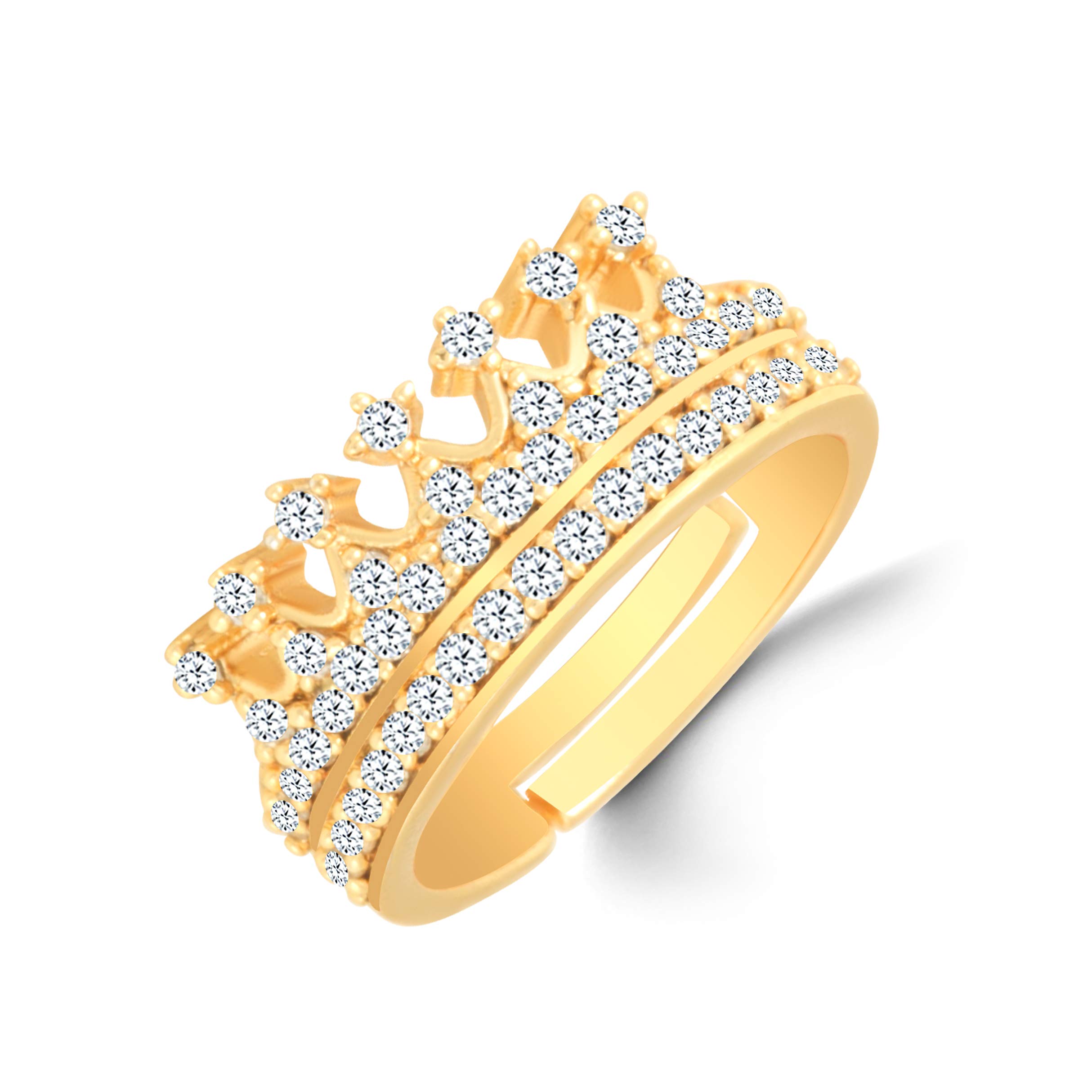 Kanak Jewels Adjustable King Crown Rings for lovers in Gold American diamond fancy stylish king Queen design For women men boys girls Valentine Gift Proposal Ring Brass Gold Plated Ring Set (B08XXTPL4Q) Amazon Price History, Amazon Price Tracker