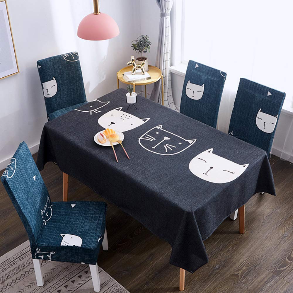 Nappe rectangulaire avec 4 housses de chaise assorties pour table de cuisine 120x160 cm