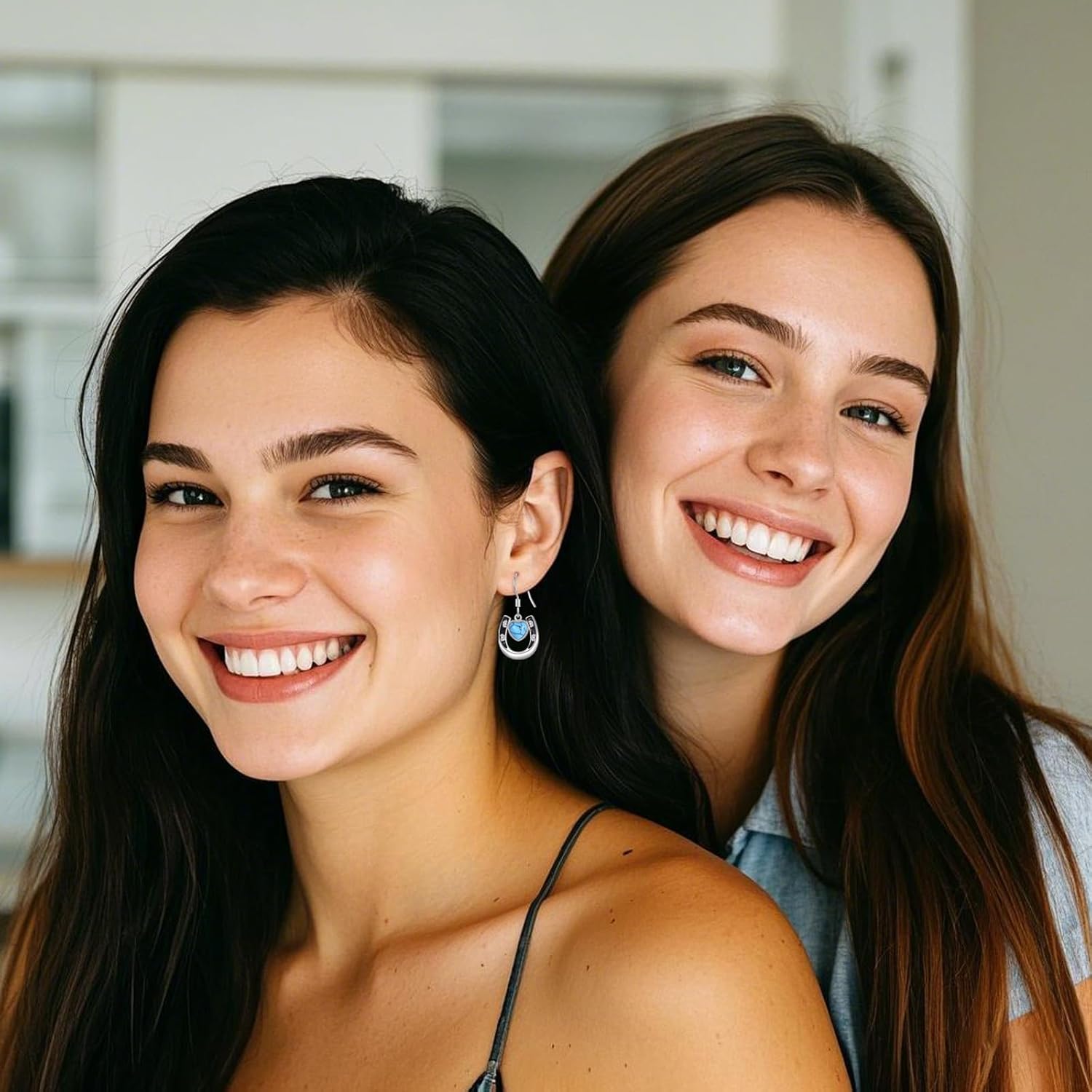 Western Turquoise Earrings Sterling Silver Dangle Earrings Cowboy Cowgirl Jewelry Gifts for Women - Image 4