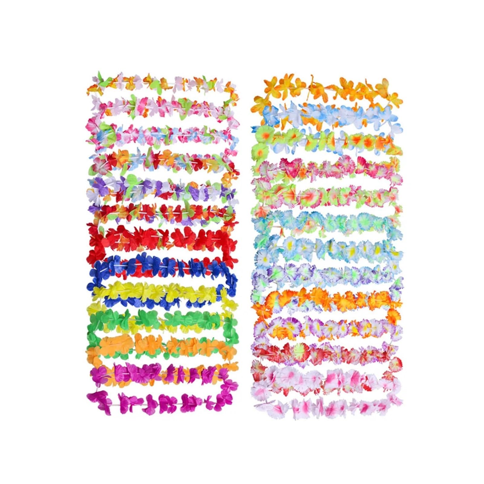 50PCS Hawaii Kranz Party Leis Blume Girlande Hawai Floral Bauernhaus Dekor Hawaiian Stoff Künstliche Halskette Blumen