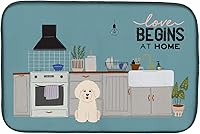 Vista 207 de Caroline's Treasures CK7824DDM - Tapete absorbente para secado de platos con diseño de bulldog inglés, rojo y blanco, para encimera de cocina, 14 x