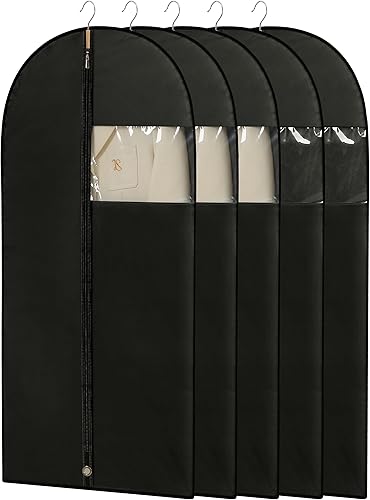 Vista 26 de Bolsas de vestir para vestidos, bolsas de ropa de 65 pulgadas de largo para colgar ropa, bolsa de ropa de vestir, cubierta de vestido gris