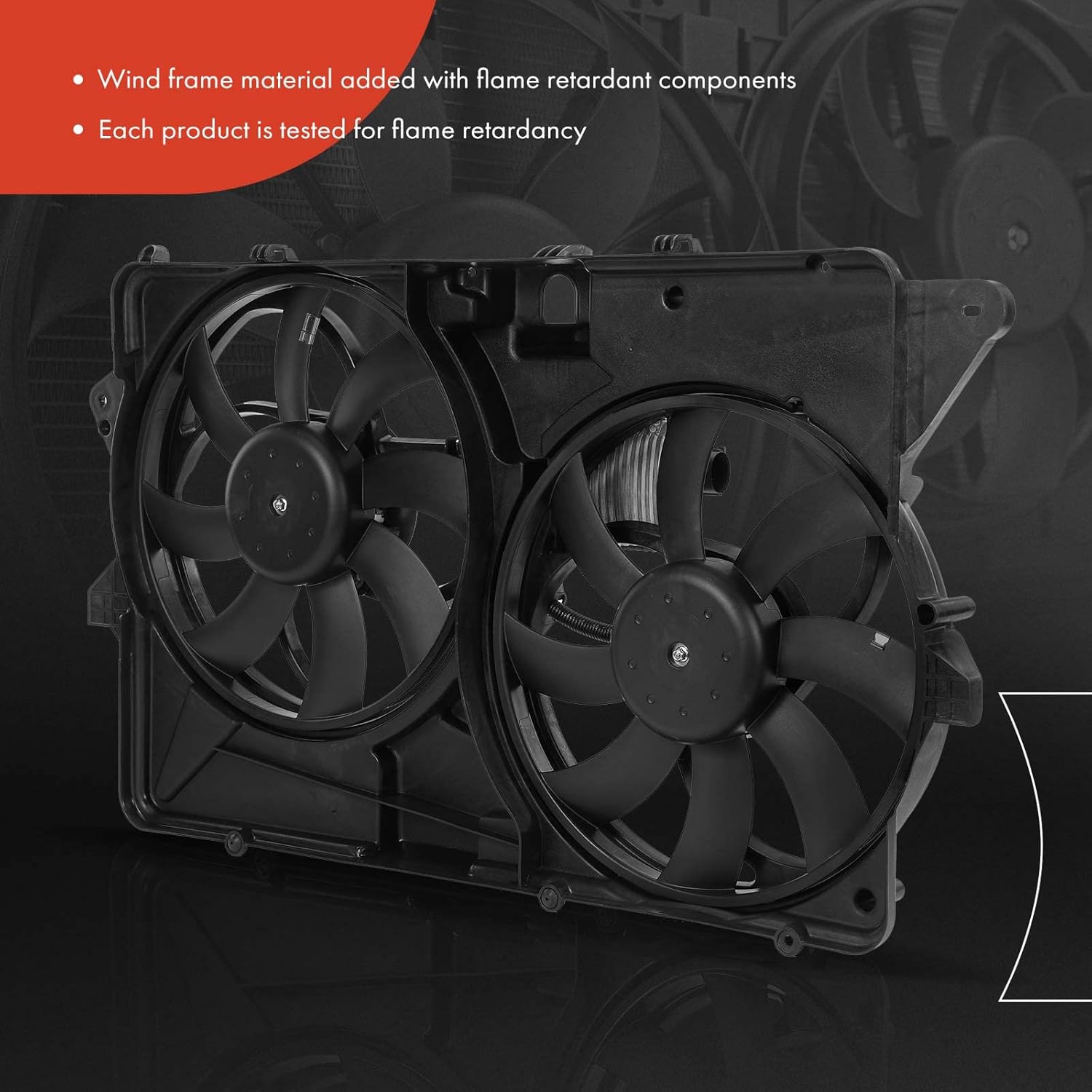 A-Premium Engine Radiator Cooling Fan Assembly Compatible with Select Ford Models - Flex 2009 - Replace# 8A8Z8C607A