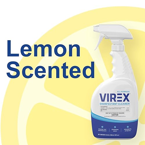 Miniatura 2 de VIREX Diversey CBD540533 Limpiador desinfectante multiusos, mata el 99.9% de los gérmenes y elimina olores, aroma a limón, listo para usar, 32 onzas