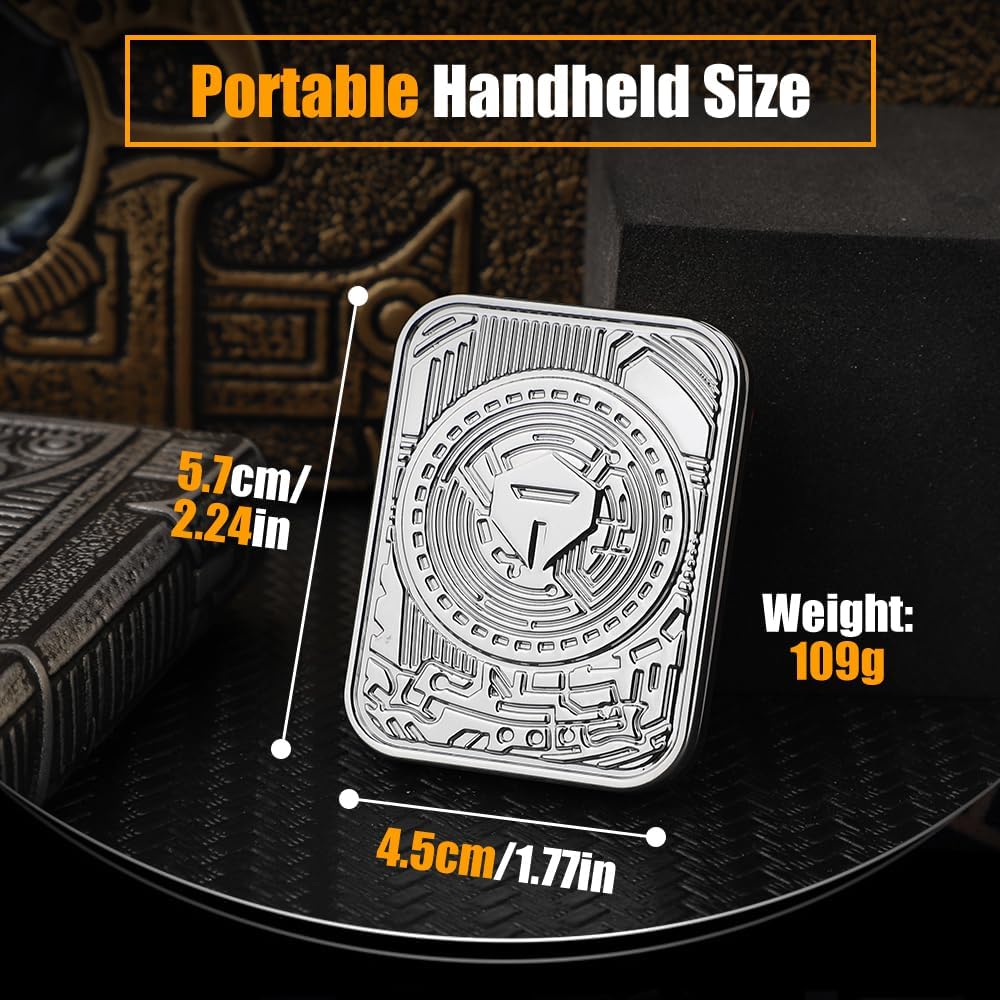 Mechaniker Metal Poker Fidget Slider Toy for Kids Adults, Magnetic Haptic Coin Fidget Pad Push Card, EDC Desk Office Toy, Stress Relief Gift for Men Boyfriend Father Teens Boys image 5