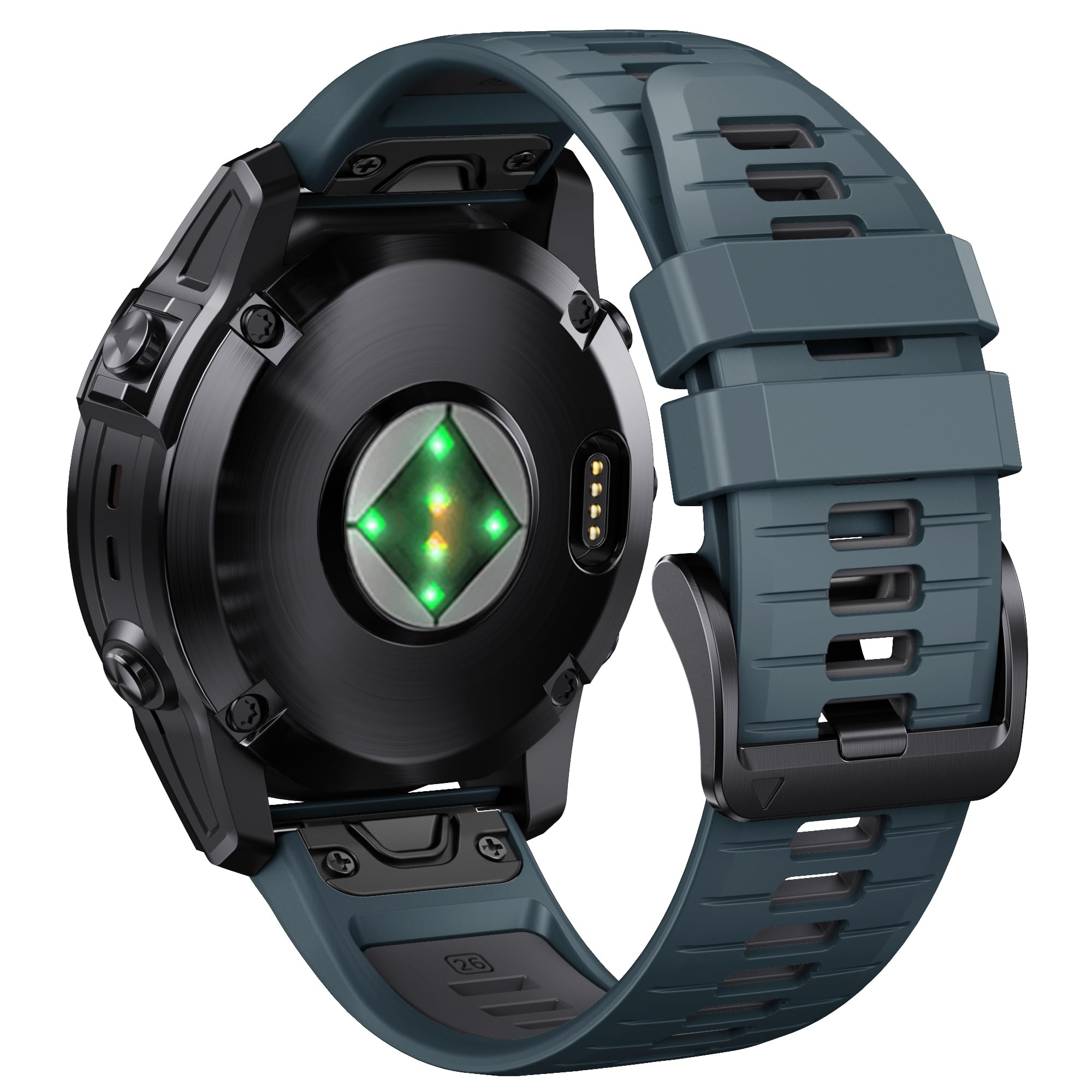 NotoCity for Fenix 7X Pro/6X Pro Band for Fenix 6X Strap Fenix 7X Band 26mm Width Fenix 5X Plus Wristband for Decent Mk2i/tactix Delta/tactix 7 Pro/tactix 7 AMOLED Soft Silicone Watch(Slate-Gray)