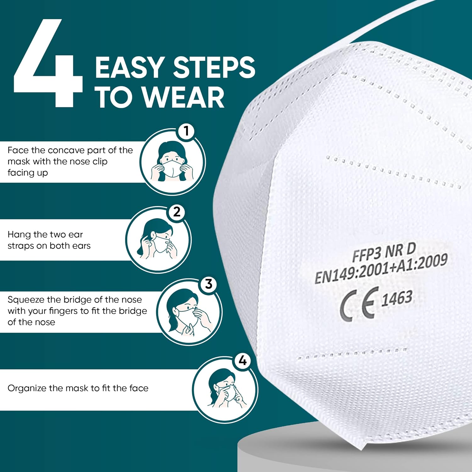 10 x FFP3 Face Mask UK with >99 Filtration Efficiency Made in EU