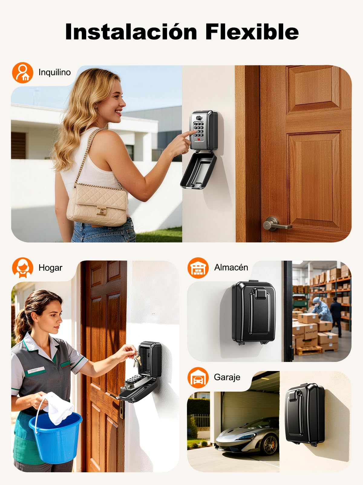 ISEYOU Caja Fuerte para Llaves con Código, 12 Teclas, Caja de Seguridad para Llaves Exterior de Pared, Caja Metálica Resistente a la Intemperie, Negra