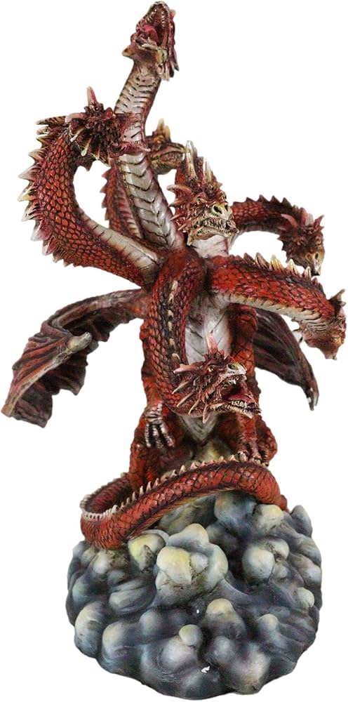 Amazon.co.jp: Ebros ギフト レッド 7頭の火山 ハイドラ ドラゴン 轟き