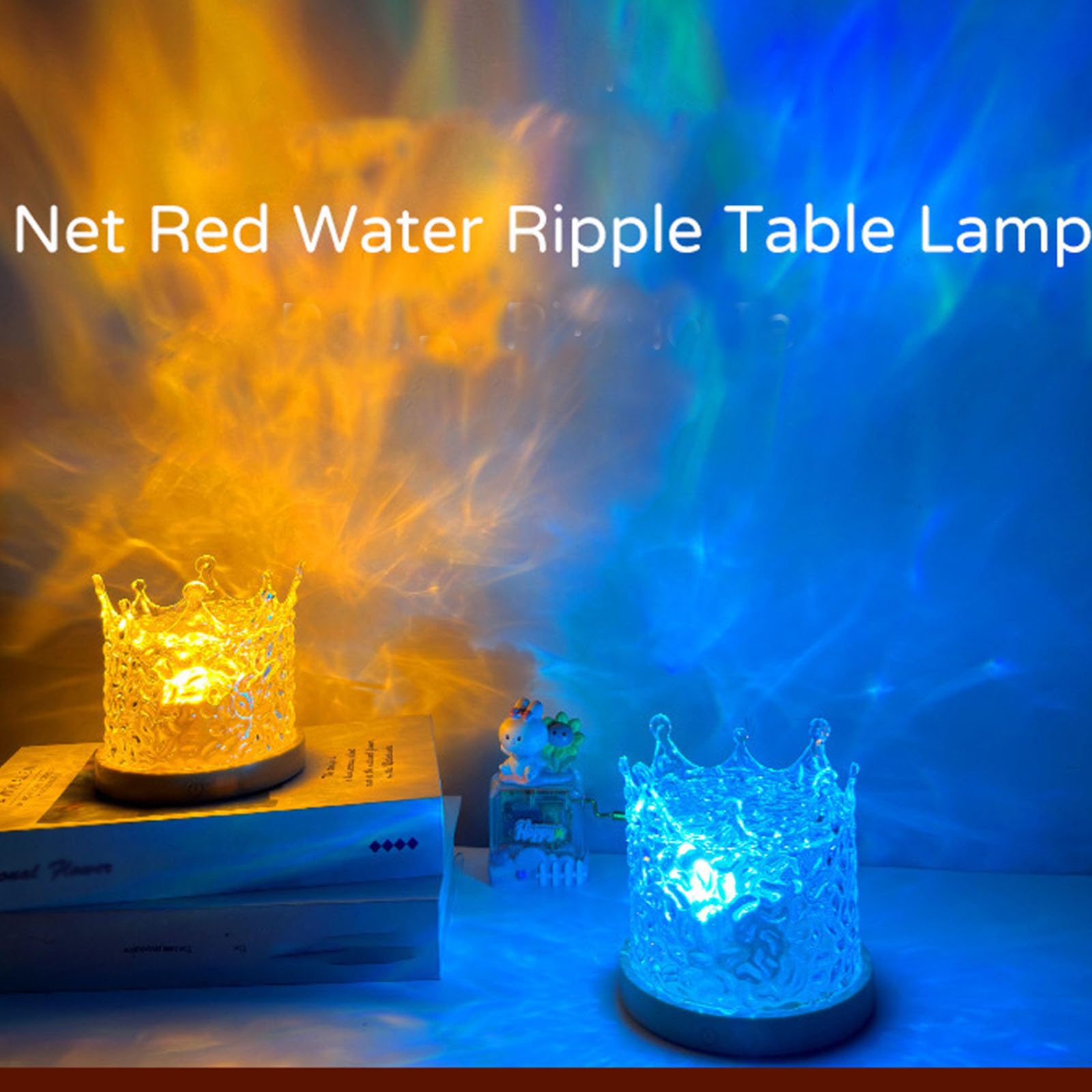 Amazon.co.jp : 天水ランプ、テッセラクトランプ、16色クリスタルランプLEDナイトライト、リモート付き、オーシャンウェーブナイトライトプロジェクター、寝室用  (B-Rechargeable model) : ホーム＆キッチン