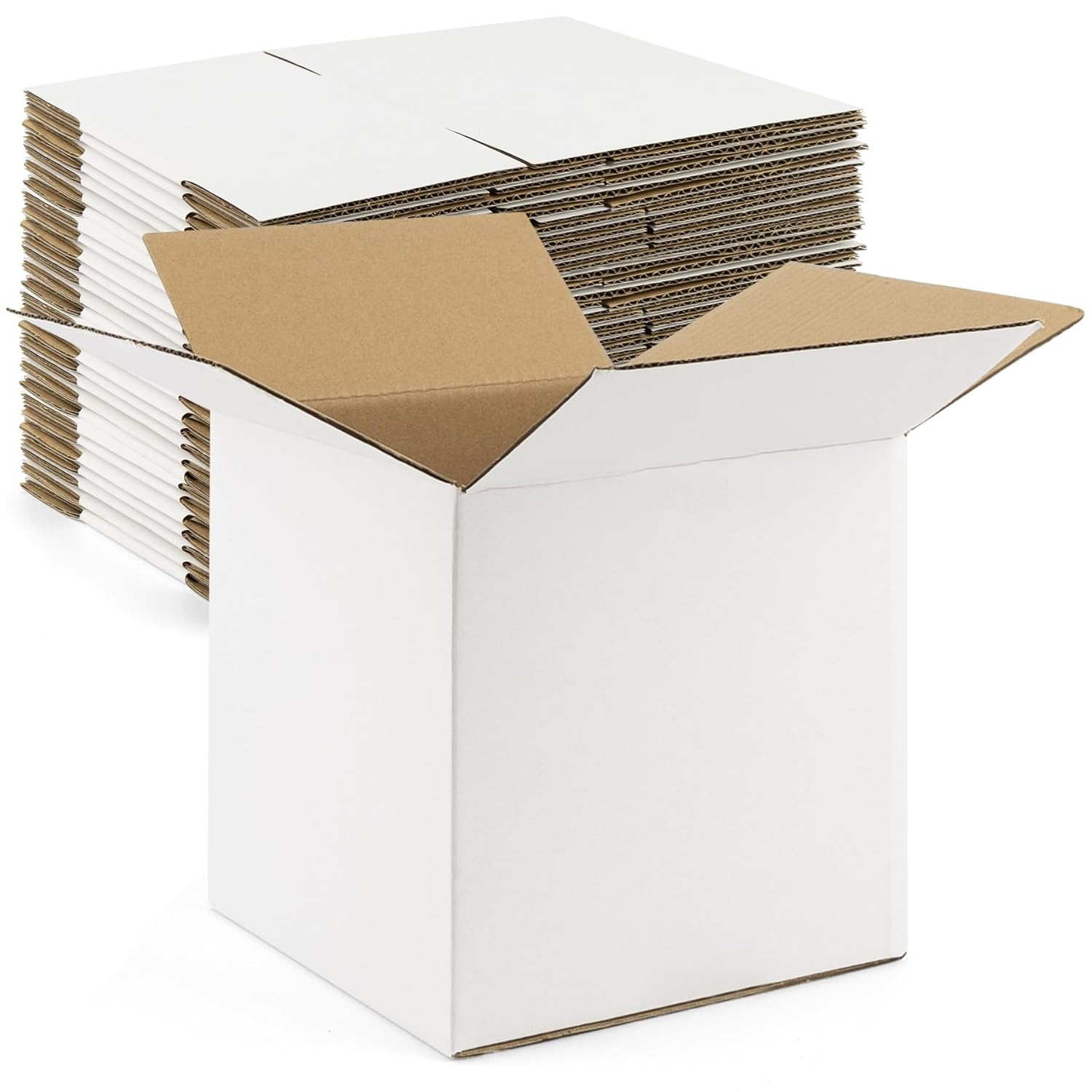 Golden State Art, 8x8x8 Inches White Shipping Boxes 28 Pack, Corrugated Cardboard Box for Small Business Mailing, Shipping, Packaging