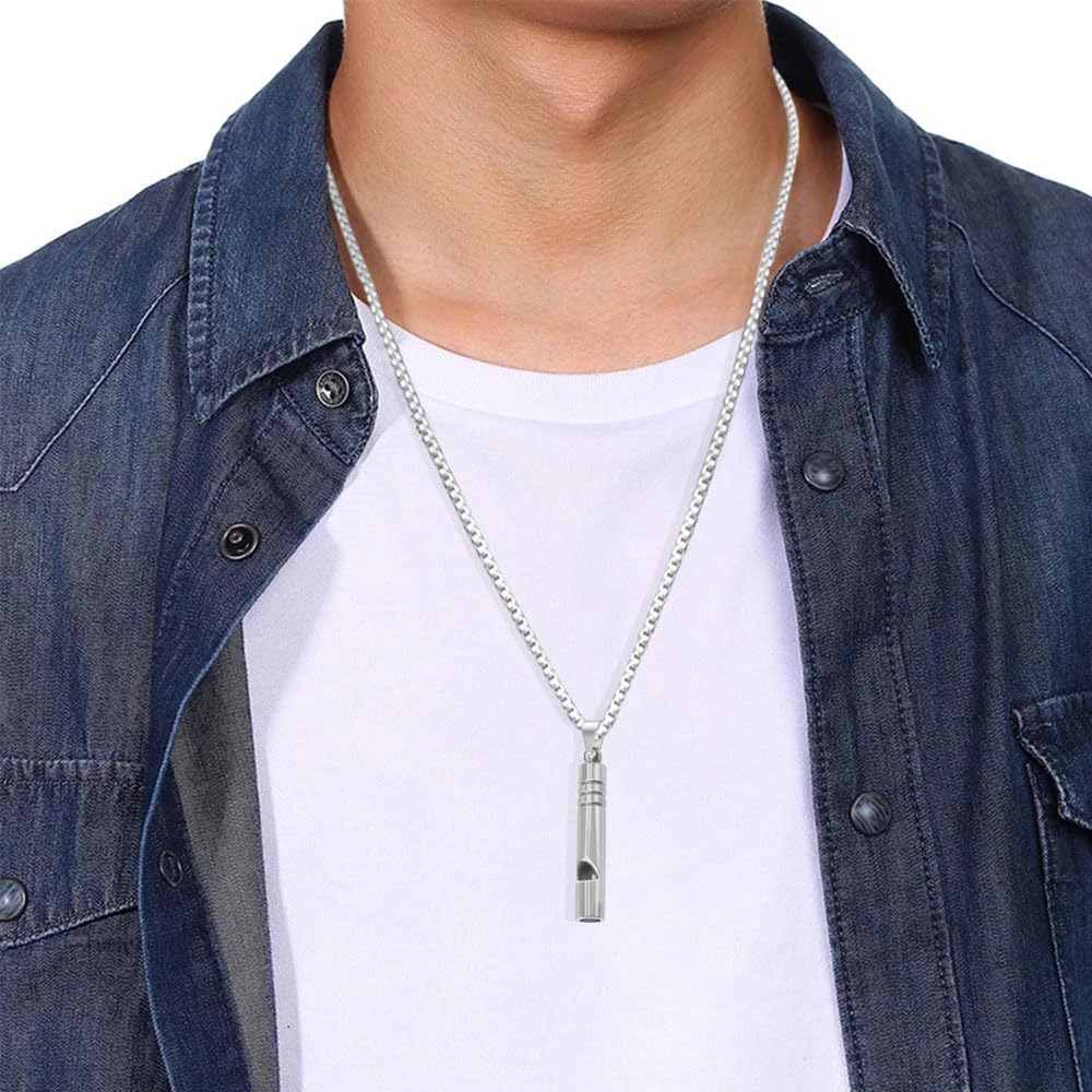 Sifflet De Sécurité En Titane – Collier D'urgence Pour Randonnée, Camping, Survie – 128 DB